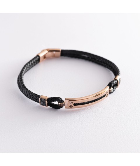 Rubber bracelet with cubic zirconia b03982 Onix 19.5