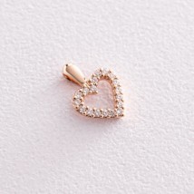 Gold pendant "Heart" (diamond) pb0175nl Onyx