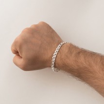 Мужской серебряный браслет (гарибальди) б021721 Онікс 19.5