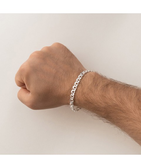 Men's silver bracelet (garibaldi) b021721 Onix 21