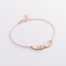 Gold bracelet "Girls" (cubic zirconia) b04821 Onix 18