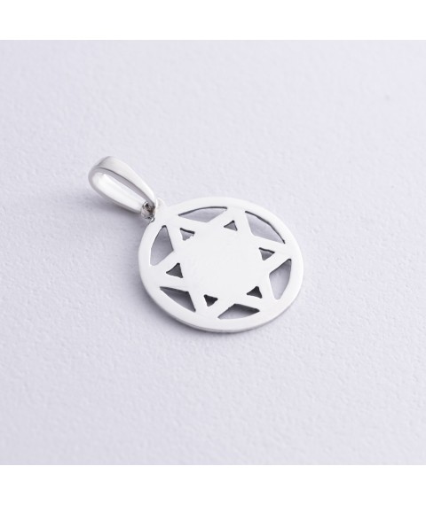 Silver pendant "Star of David" 13019a Onyx