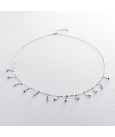 Silver necklace "Balls" 18885 Onix 45