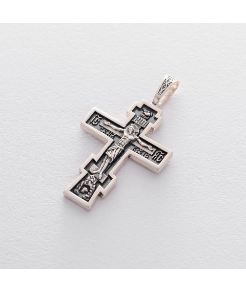 Silver Orthodox cross (blackening) 132709 Onyx