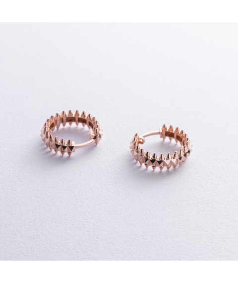 Earrings - rings in red gold s08550 Onyx