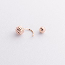 Серьги "Шарики" в красном золоте с09322 Онікс
