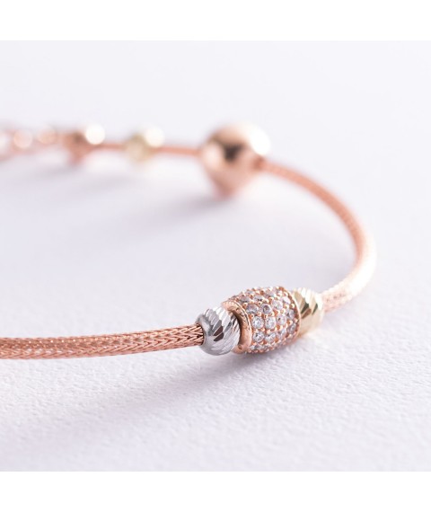 Gold bracelet with cubic zirconia b04147 Onix 19
