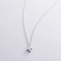 Серебряное колье с буквой К 18622б Онікс  40