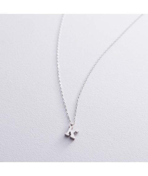 Silver necklace with the letter K 18622b Onix 40
