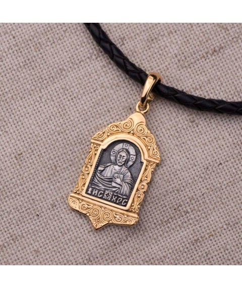 Silver amulet (blackened, gilded) 132556 Onyx