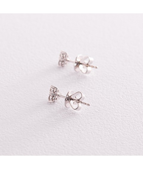 Gold earrings - studs with diamonds sb0402mi Onyx