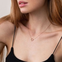 Gold necklace "Love Heart" coll01989 Onyx 43