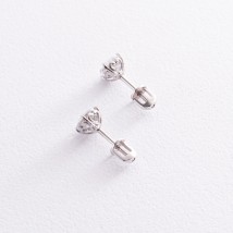 Earrings - studs "Hearts" in white gold (cubic zirconia) s06889 Onyx