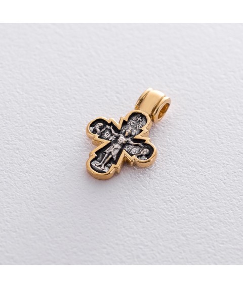 Silver children's cross with gold plated 131797 Onyx