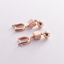 Gold earrings with English clasp s05924 Onyx