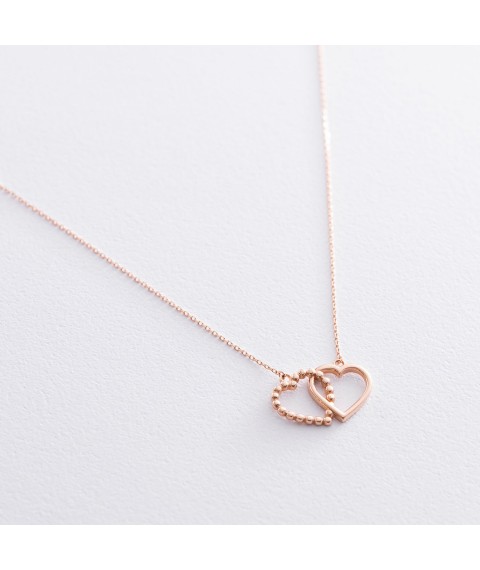Gold necklace "Lovers' hearts" count01677 Onyx 38