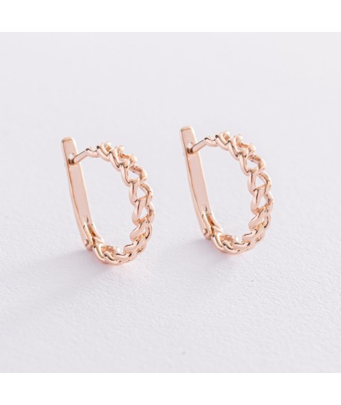 Gold earrings "Anette" s07414 Onyx