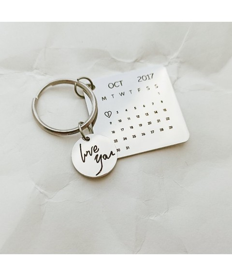 Keychain for engraving "Important date" bdata Onyx