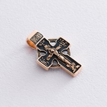 Золотий хрестик з чорнінням п01852 Онікс