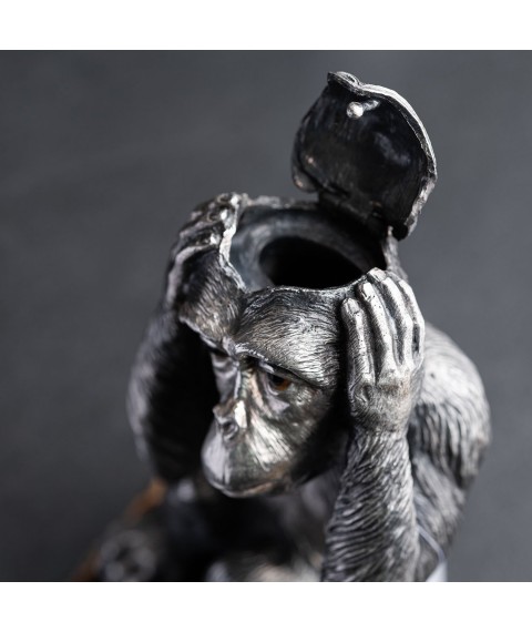 Handmade silver figure (ashtray and lighter) 23112 Onyx