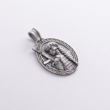 Срібний кулон "Українська захисниця" 1454 Онікс