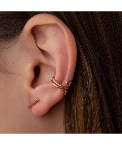 Gold stud earrings "Minimum" s06689 Onyx