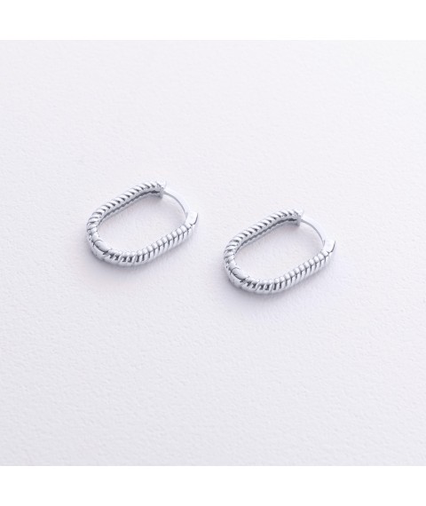 Серьги "Alisia" в белом золоте с09220 Онікс
