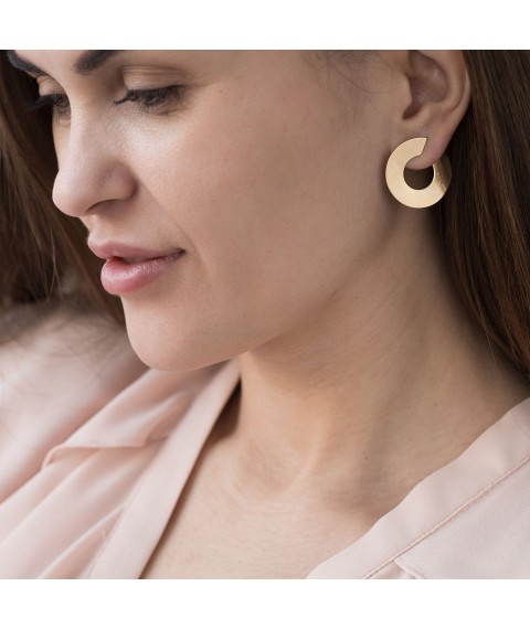 Gold stud earrings Vertigo (shiny) s06490 Onyx