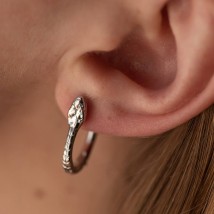 Earrings "Snakes" in white gold s08486 Onyx