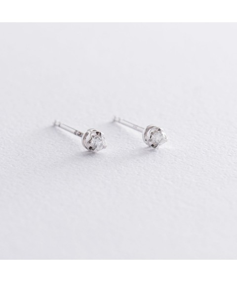 Gold stud earrings with diamonds sb0273ar Onyx