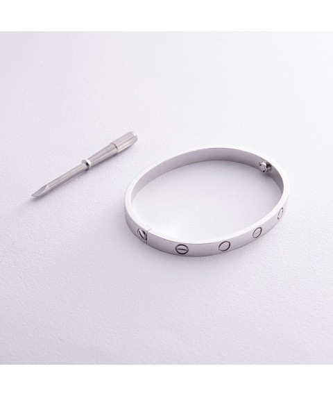 Hard bracelet "Love" in white gold b05459 Onix 18