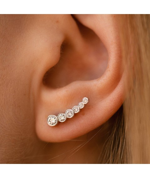 Gold earrings - studs with diamonds sb0484m Onyx