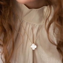 Necklace "Clover" in yellow gold (mother of pearl) count02381 Onix 50