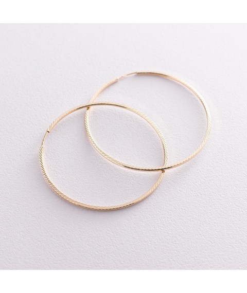 Earrings - rings in yellow gold (5.4 cm) s07190 Onyx