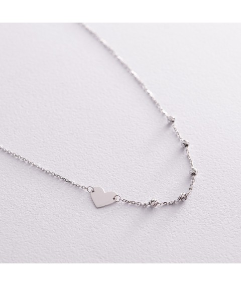 Necklace "Heart" in white gold coll02352 Onix 43