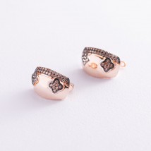 Gold earrings "Clover" (cubic zirconia) s06740 Onix