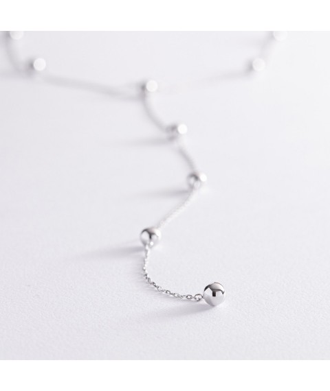 Necklace - tie "Balls" in white gold kol02065 Onix 42