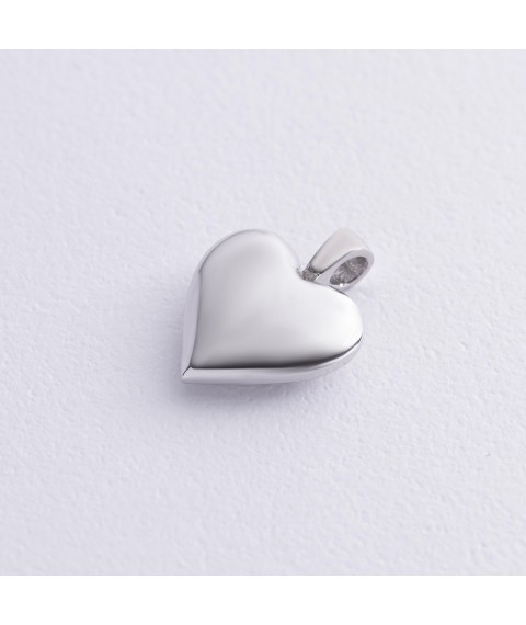 Silver pendant "Heart" (pendant for choker) 1108 Onyx
