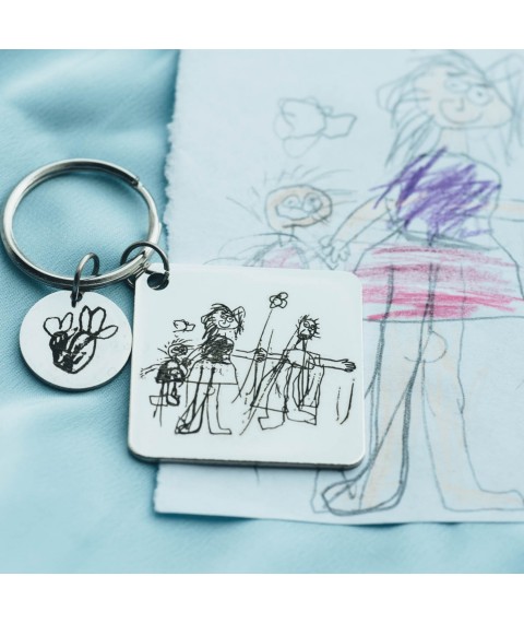 Брелок с гравировкой "Рисунок Вашего ребенка" detris Онікс