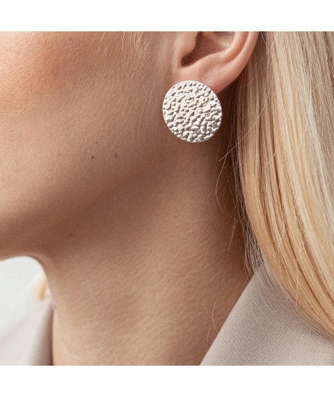 Silver earrings - studs "Teona" 123180 Onyx