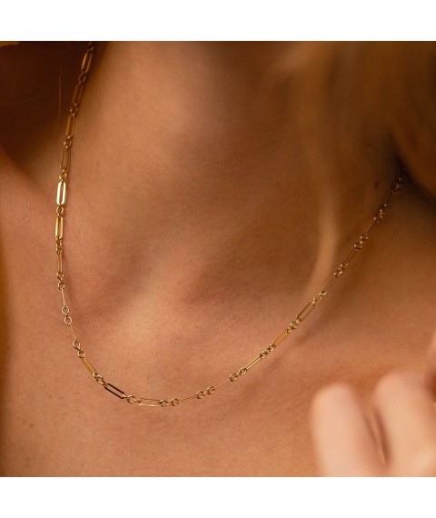 Necklace "Vanessa" in yellow gold kol02208 Onyx 45
