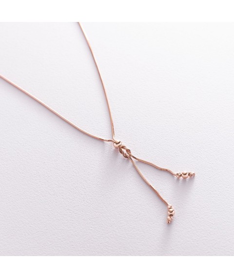 Gold necklace "Knot" with balls col01805 Onix 50