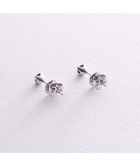 Gold earrings - studs with black diamonds sb0443y Onyx