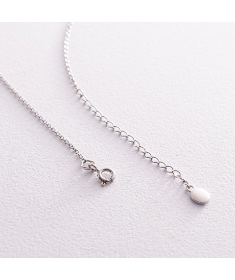 Silver necklace with the letter "M" with cubic zirconia 1103 M Onix 45
