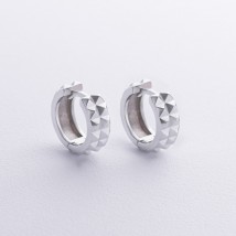Серьги - кольца "Monica" в серебре 7184 Онікс