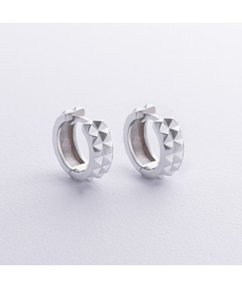 Сережки - кільця "Monica" у сріблі 7184 Онікс