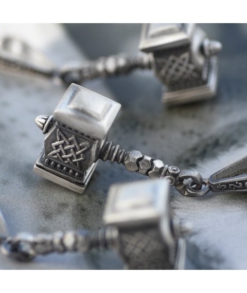 Silver pendant "Hammer of Svarog" 218 Onyx