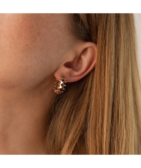 Earrings - rings in red gold s08482 Onyx