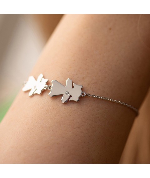 Silver bracelet "Two girls" 2083 Onix 19