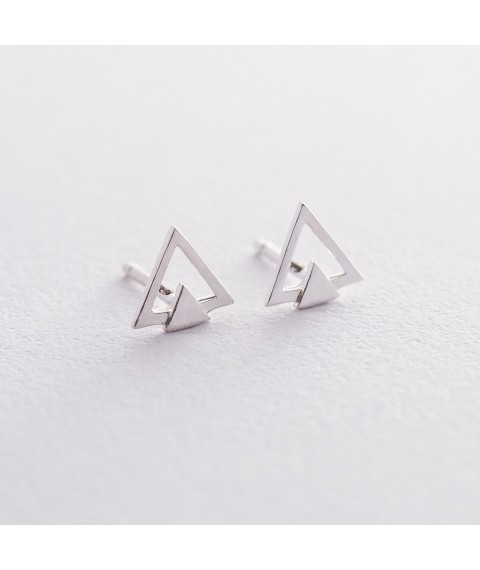 Срібні сережки-пусети "Трикутники" 122637 Онікс